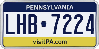 PA license plate LHB7224