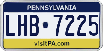 PA license plate LHB7225