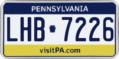 PA license plate LHB7226