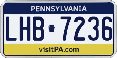 PA license plate LHB7236