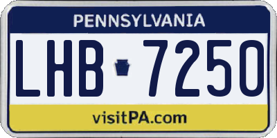 PA license plate LHB7250