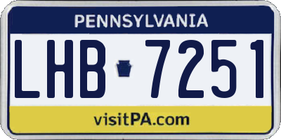 PA license plate LHB7251
