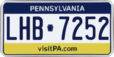 PA license plate LHB7252