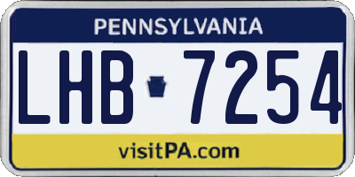 PA license plate LHB7254