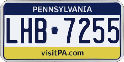 PA license plate LHB7255