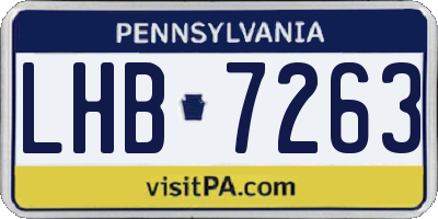 PA license plate LHB7263