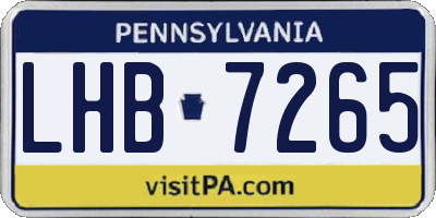 PA license plate LHB7265