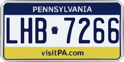 PA license plate LHB7266