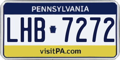 PA license plate LHB7272