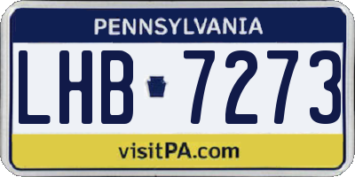 PA license plate LHB7273