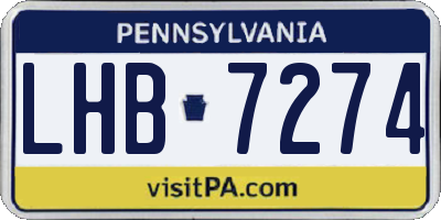 PA license plate LHB7274