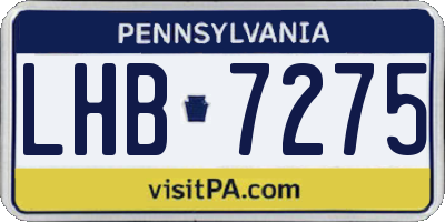 PA license plate LHB7275