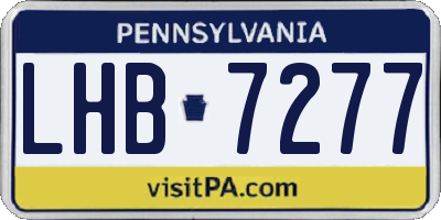 PA license plate LHB7277
