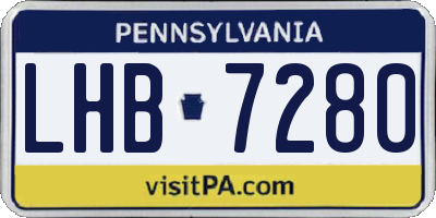 PA license plate LHB7280