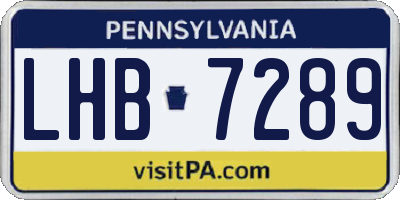PA license plate LHB7289