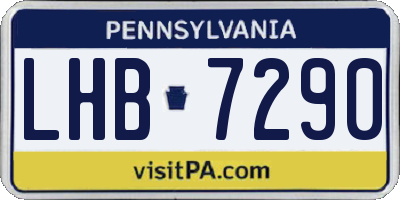 PA license plate LHB7290