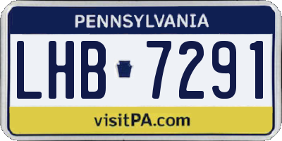 PA license plate LHB7291