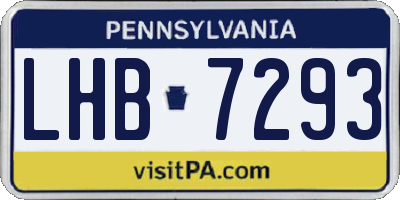 PA license plate LHB7293