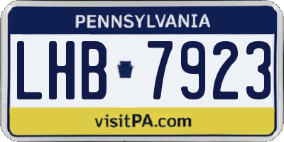 PA license plate LHB7923