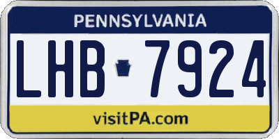 PA license plate LHB7924