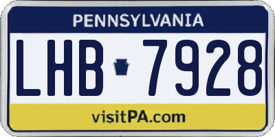 PA license plate LHB7928