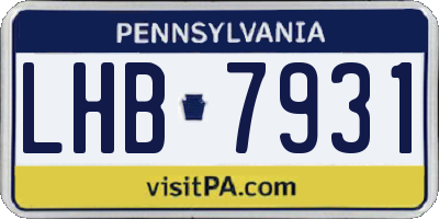 PA license plate LHB7931