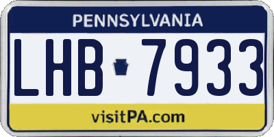 PA license plate LHB7933