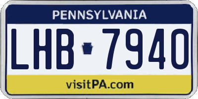 PA license plate LHB7940