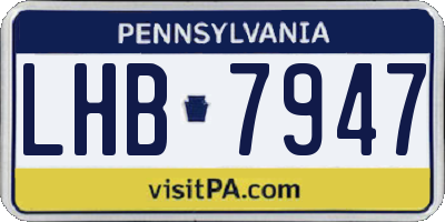 PA license plate LHB7947
