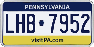PA license plate LHB7952