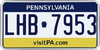 PA license plate LHB7953
