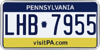 PA license plate LHB7955