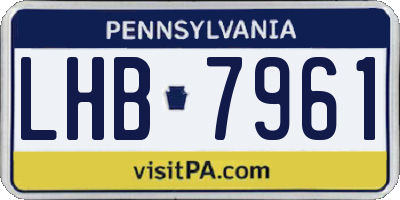 PA license plate LHB7961