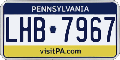 PA license plate LHB7967