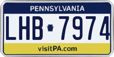 PA license plate LHB7974