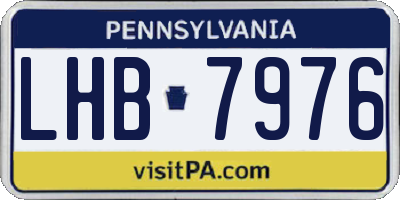 PA license plate LHB7976