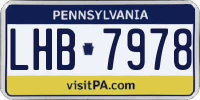 PA license plate LHB7978