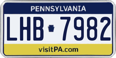 PA license plate LHB7982