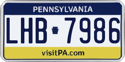 PA license plate LHB7986