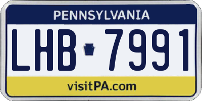 PA license plate LHB7991