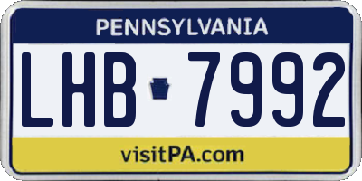 PA license plate LHB7992