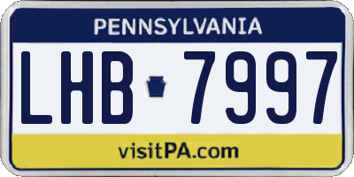 PA license plate LHB7997