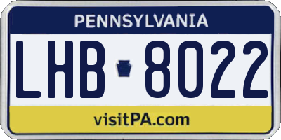 PA license plate LHB8022