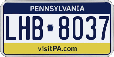 PA license plate LHB8037