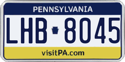 PA license plate LHB8045