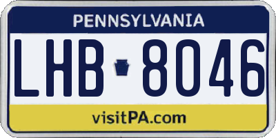 PA license plate LHB8046