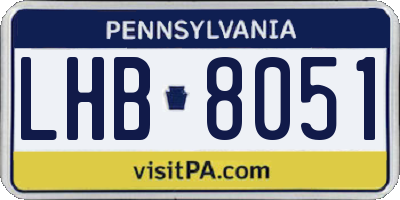 PA license plate LHB8051