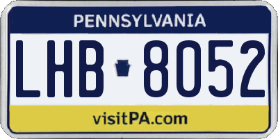 PA license plate LHB8052