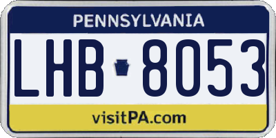 PA license plate LHB8053