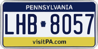 PA license plate LHB8057